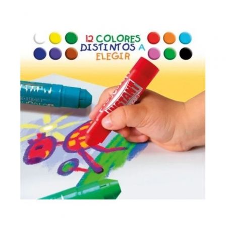 Playcolor Témperas Sólidas Basic One Estuche de 12 Colores Surtidos